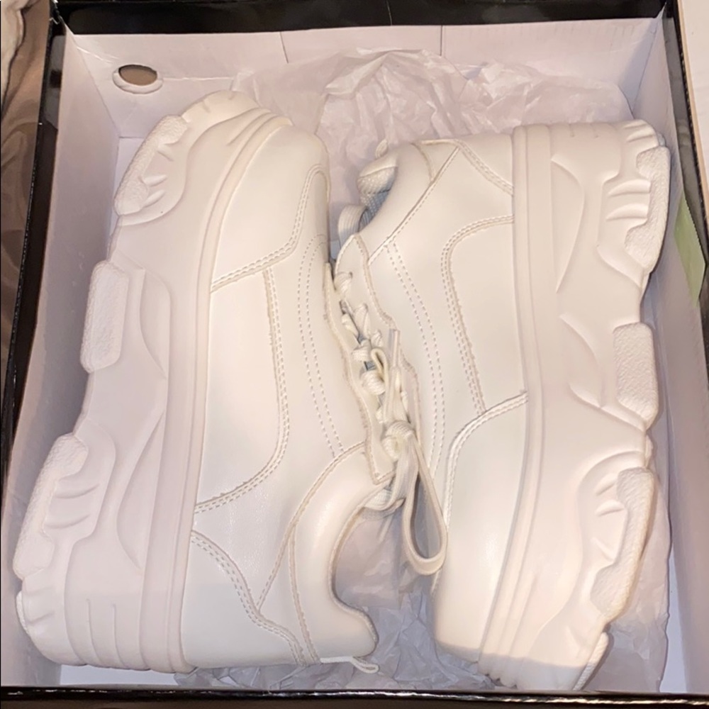 Fashion Nova white platform shoes